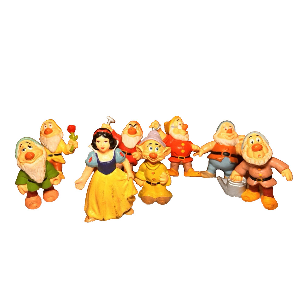 Vintage Disney PVC Snow White and the Seven Dwarves 2" Figurines Portugal